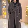 Two Sides Wear Mom's Snow Fleece Woolen Coat Autumn Winter New Warm Velvet Long Thicken Windbreaker Women Wool Jacket Overcoat