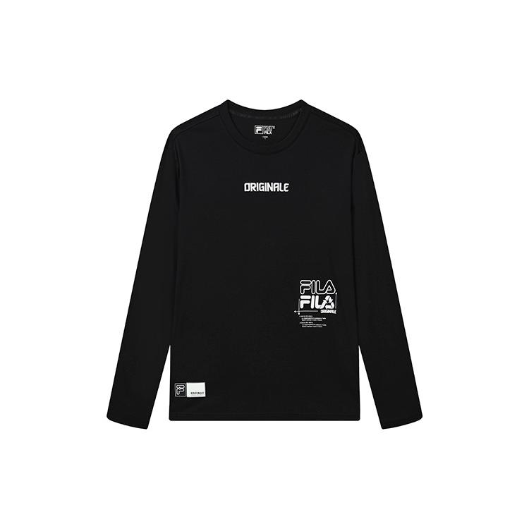 

New FILA Drop Shoulder Sleeve T-Shirt Men s Jet Black F11M239201F-BK L