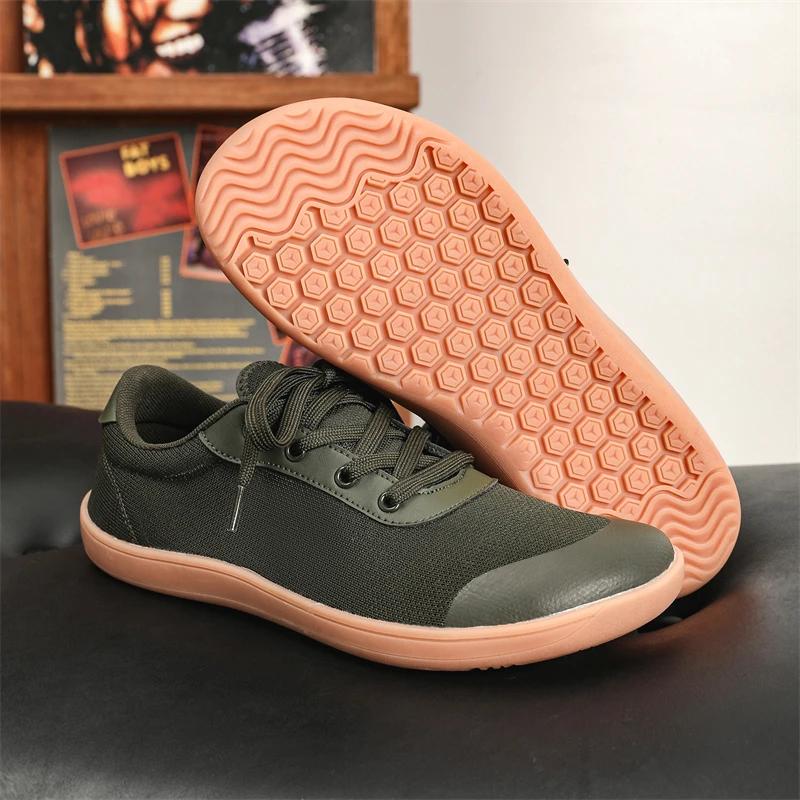 Fashion New Minimalist Shoes for Men Wide Toe Barefoot Zero Drop Shoes Casual Breathable Mesh Lightweight Walking Sneakers Man