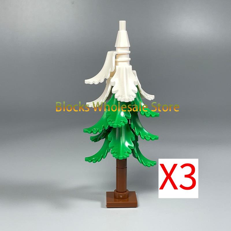 MOC Christmas Gift Present Assembly Toy Small Particle Building Block Set Christmas Tree Fir Tree Scene Desktop Ornament