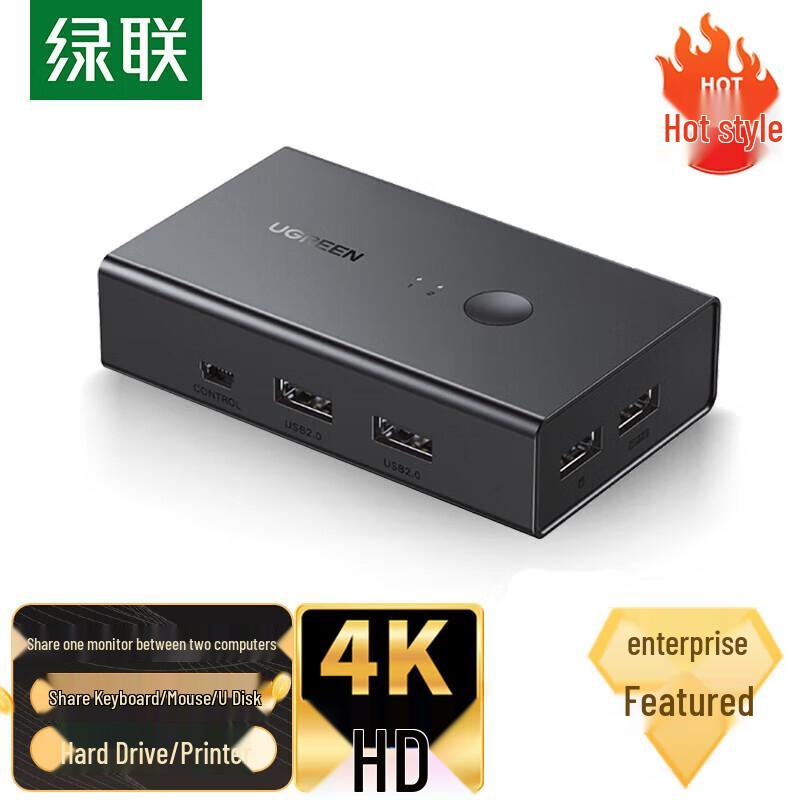 Ugreen 4K HDMI KVM Switch 2-In-1 Out