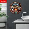 Metal Tin Sign Backyard Smokehouse Bar Grill Retro Wall Decor