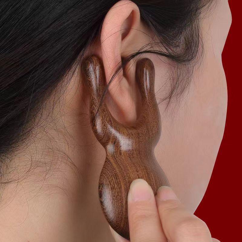 1Pc  Golden Sandalwood Massage Comb Nose Eye Acupoint Massager Relieve Rhinitis Promote Blood Circulation Resin Guasha Scraping Tools