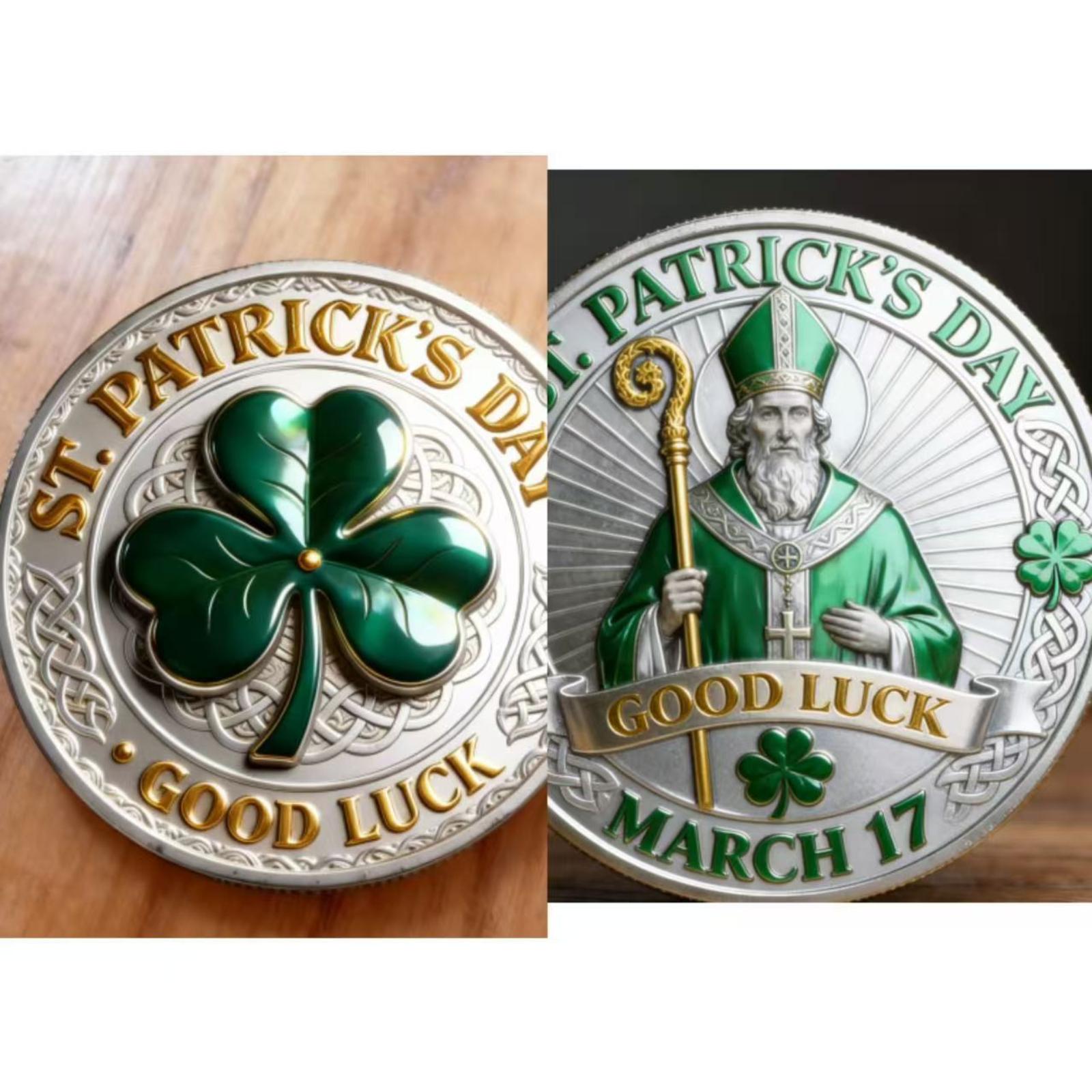 улица. Трехмерная рельефная памятная монета Святого Патрика One Size