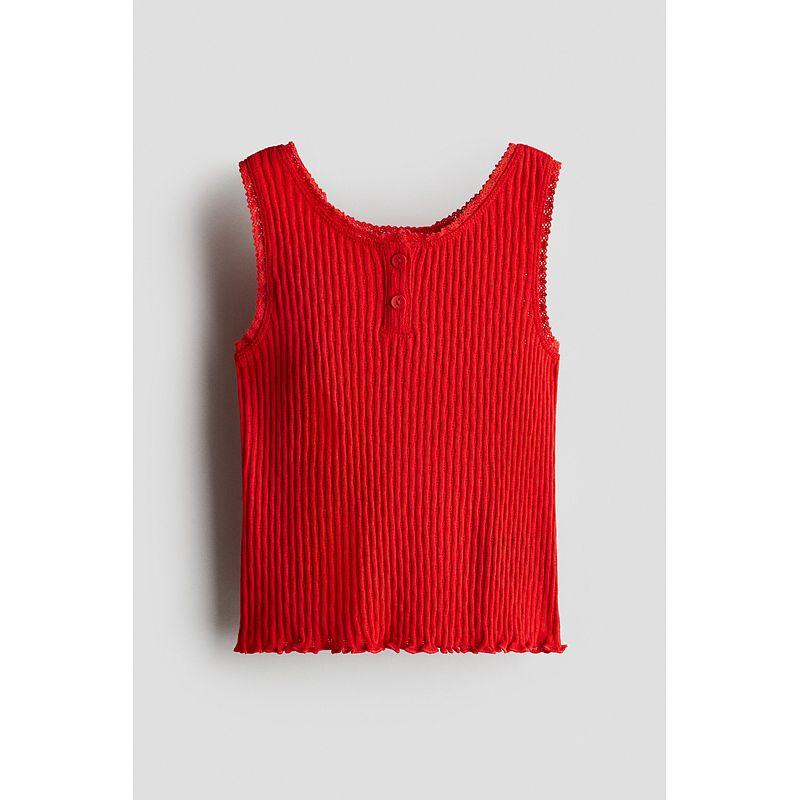 

HM Детская одежда для девочек Лето 2025 Новое поступление Сетчатый хлопковый жилет 1289518