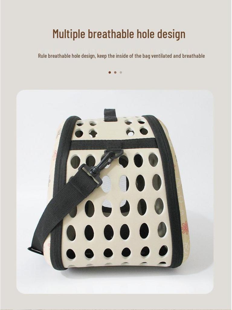 Foldable Crossbody Pet Carrier Backpack - Large Capacity, Breathable Cat & Dog Bag