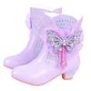 Girls Princess Boots High Heel Bowknot Plush Warm Children's Mid-calf Boots