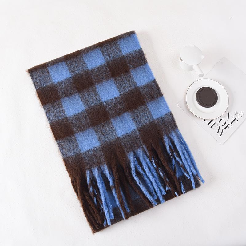 

200см Зимовий Плюшевий Шарф і Шаль: Товстий, Теплий, Вітрозахисний, Холодостійкий 38*200 cm синій