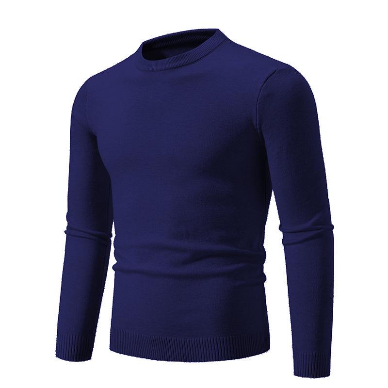 2025 Men's Casual Round Neck Solid Color Fashion Sweater