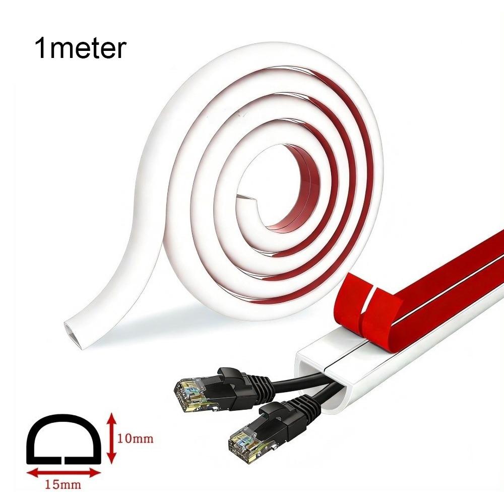 1/2/3/5meter Soft PVC Wire Cover Self-Adhesive Cable Management Protector Cord Hider  Wall Mounting