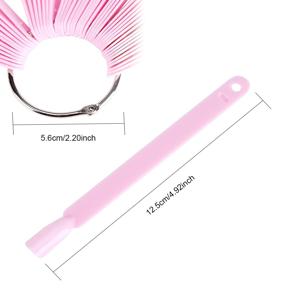 50Pcs/Bag Fan False Nail Tip Stick Palette Swatch Manicure Polish Gel Display Practice Tool