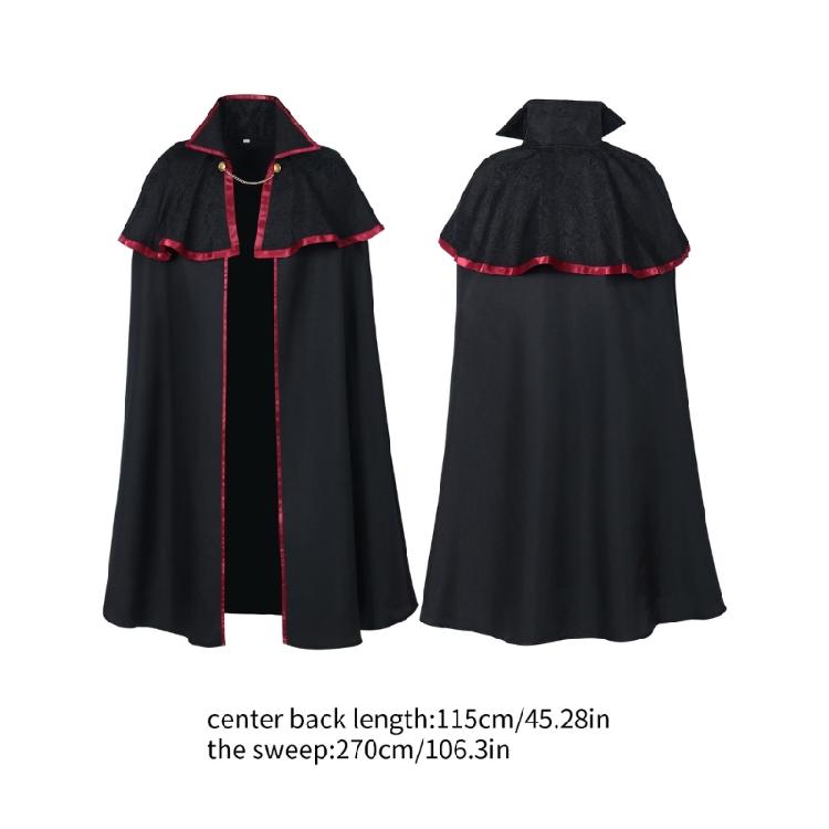 Halloween Cosplay Long Cape Vampires Cape with Chain Witch Cape Medieval Cloak Halloween Costumes Cape
