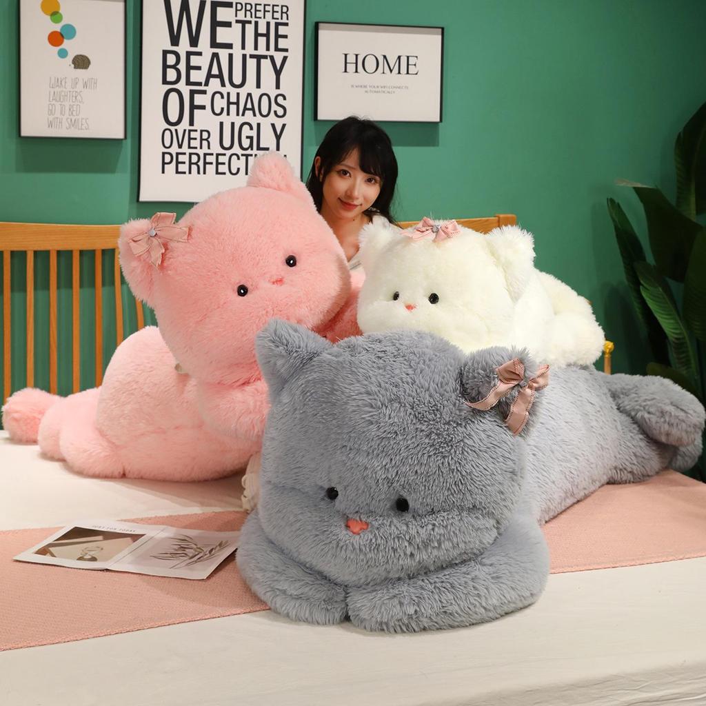 Süßes Kätzchen & Panda Plüsch Kuschelkissen - Begleiter Geschenk für Kinder