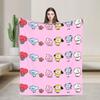 Coperta Morbida in Pile Corallo per Banda Musicale Kpop, Coperta Cartone Animato per Divano Ufficio, Trapunta Leggera per Camera da Letto