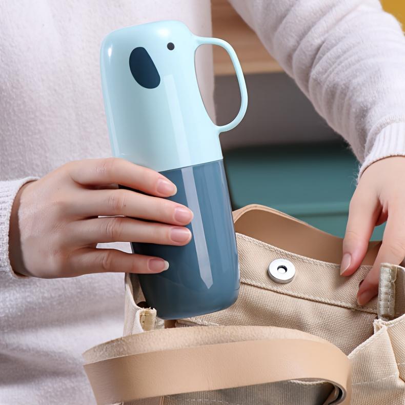 1pc Travel Toothbrush Organizer - Compact Kit with Toothpaste Holder & Rinse Cup | Bathroom Essentials for Camping/School Use