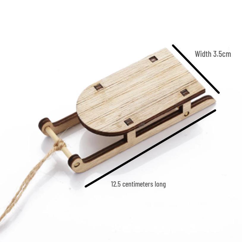 

Wooden Christmas Sleigh Ornament: Holiday Craft Decoration and Hanging Pendant As Shown