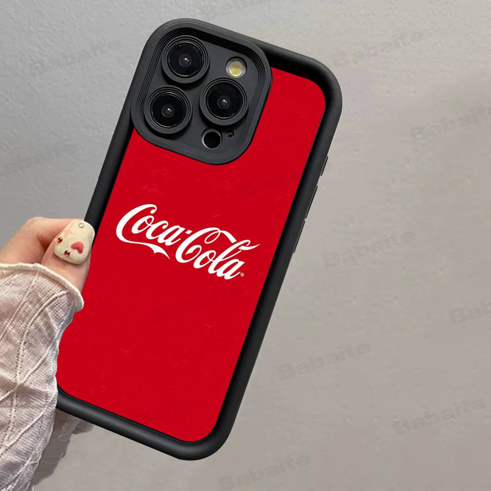 C-COCA Logo C-COLA Silicone Soft Phone Case For IPhone 17 16 14 13 12 11 15 Pro Max Plus Air Cover