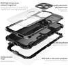Military Grade DropProof IP68 WaterProof Silicone Aluminum Metal Case For iPhone 16 15 14 Pro Max Plus Swim Diving Climb