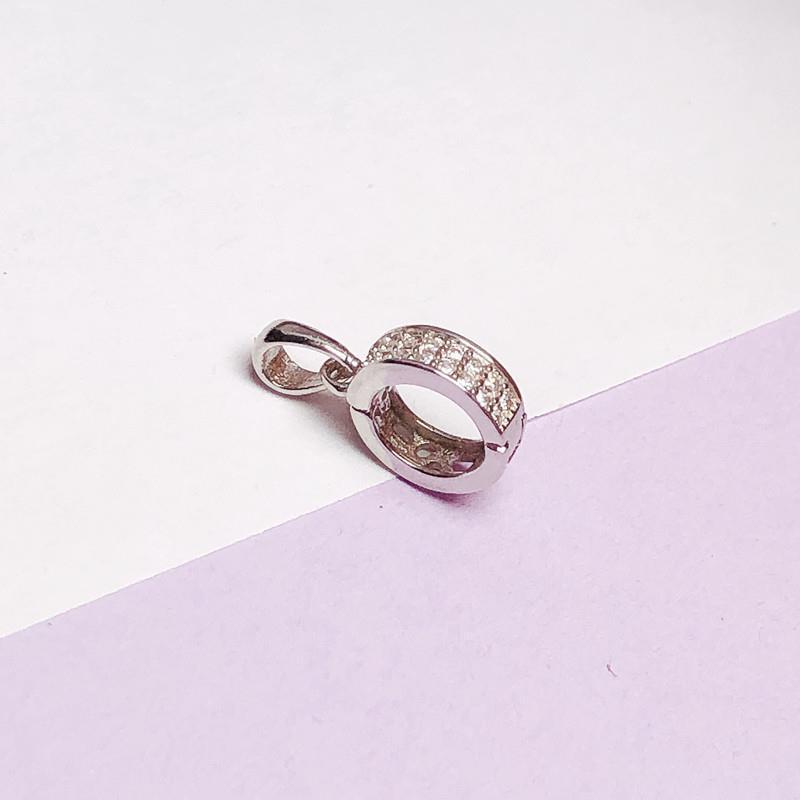 Jade Donut Buckle DIY Accessory: 925 Sterling Silver & Jadeite Pendant