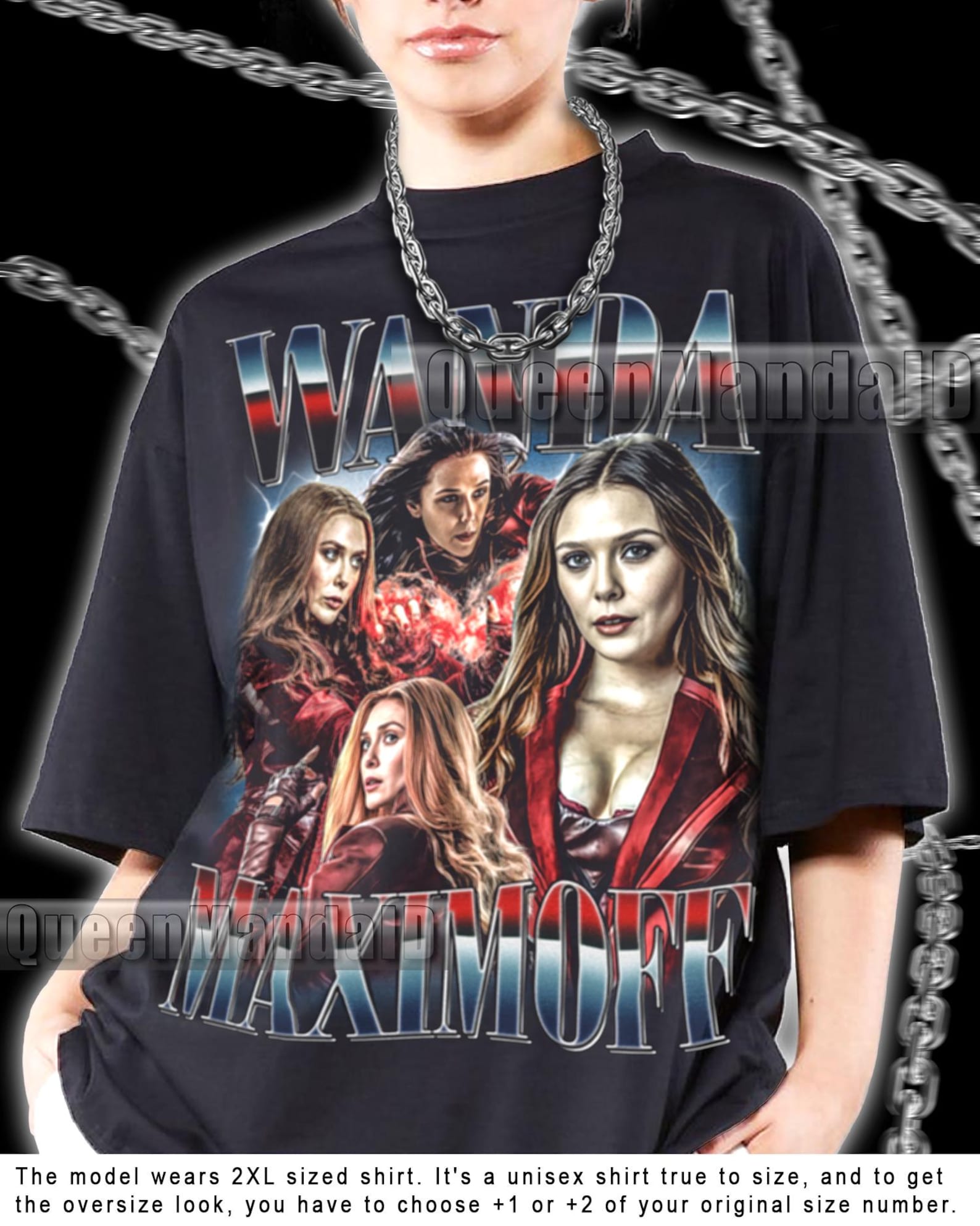 Wanda Maximoff Shirt 90s Retro Fan Tee, Unisex Movie T-Shirt, Bootleg Vintage Style PK105 4XL