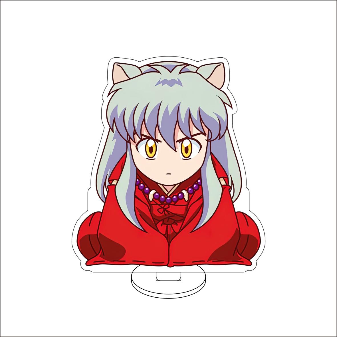 

10CM Anime Inuyasha Figure Stand Model Anya Sesshoumar/Kirara/Rin/HakuToshi/Kikyō Cute Desk Decor Standing Sign Gifts 10CM