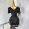 Summer new sexy pure desire wind V-neck waist short-sleeved dress leopard print hip skirt