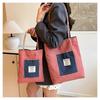 American Style Gingham Checkered Tote Bag Large Capacity Polyester Shoulder Handbag CLE