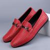 2024 Classic Brand Trend Red Men's Loafers Soft Soled Anti Slip Commuting Work Shoes Office Business Driving Shoes for Men’s