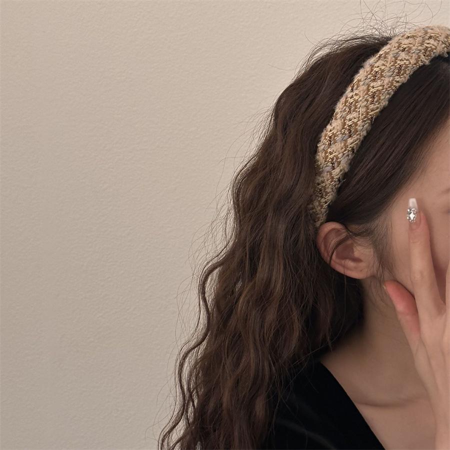 Temperament Rainbow Color Wool Hair Hoop Autumn and Winter Sweet and Cute Girls High Skull Headband Pressed Hair Retro Headwear