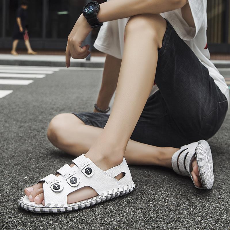 Sandals Men's Genuine Leather Summer Outdoor Wear New Fashion Wading Shoes Men's Fashion Shoes Men's Casual Non-Slip Beach Shoes