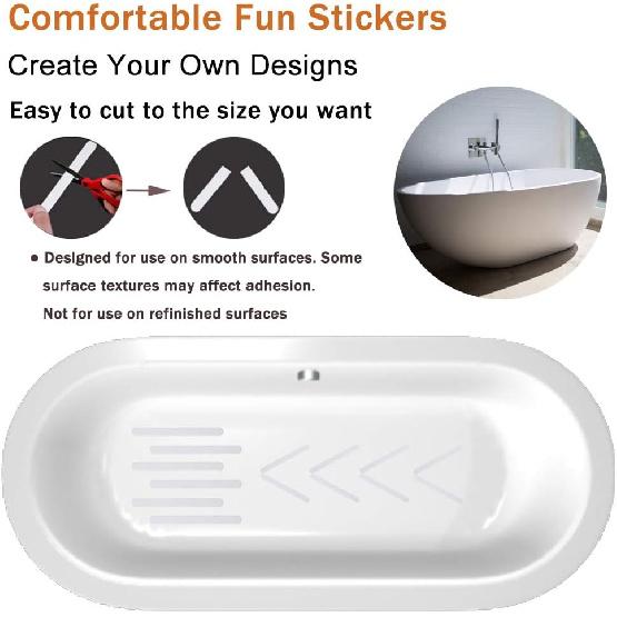 V-TOP 30 PCS Non Slip Shower Stickers, Safety Shower Non Slip Adhesive Strips Treads for Bathroom Floor Tub Stairs Ladders Pools Boats, Bathtub