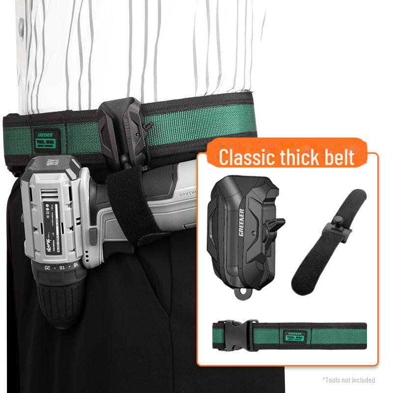 Green Forest Waterproof Tool Belt - Plumber's Portable Multifunctional Waist Bag for Construction and Maintenance