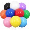 BTZO Large 18-Inch Latex Balloons Set 10 Pieces Birthday Wedding Party School Festival Decoration Ribbon Included Black White Red Orange Yellow