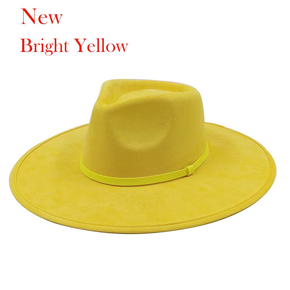 Suede Wide-brimmed Hat 9.5 Cm Brim Width Unisex Suitable for Jazz Hat Fedora Hat Church Hat Felt Hat Soft Felt Hat Panama Hat.
