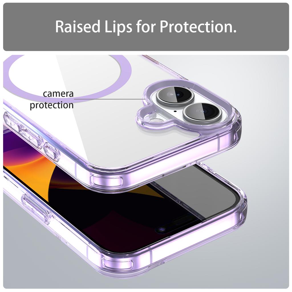 iPhone 16 Plus Clear Phone Case,Non-Yellowing Magnetic Phone Case for iPhone 16 Plus