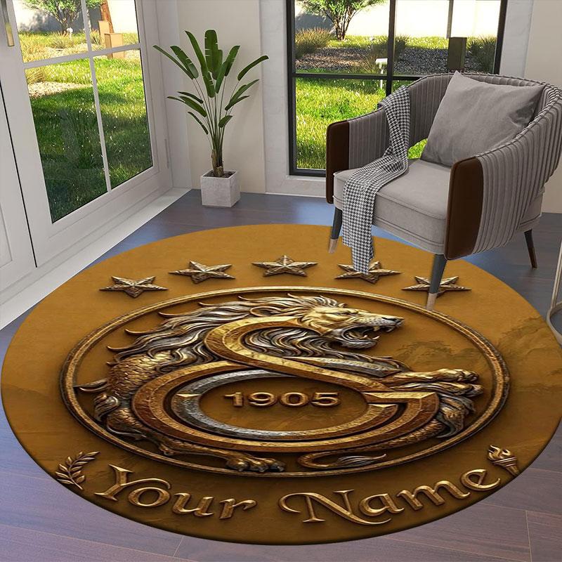Galatasaray S Custom Name Round Area Rug,Carpet Rug for Living Room Bedroom Sofa Playroom Decor,Non-slip Floor Mat