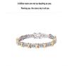 S925 Sterling Silver Two-Tone Gold XO Diamond Bracelet - Retro and Versatile Style