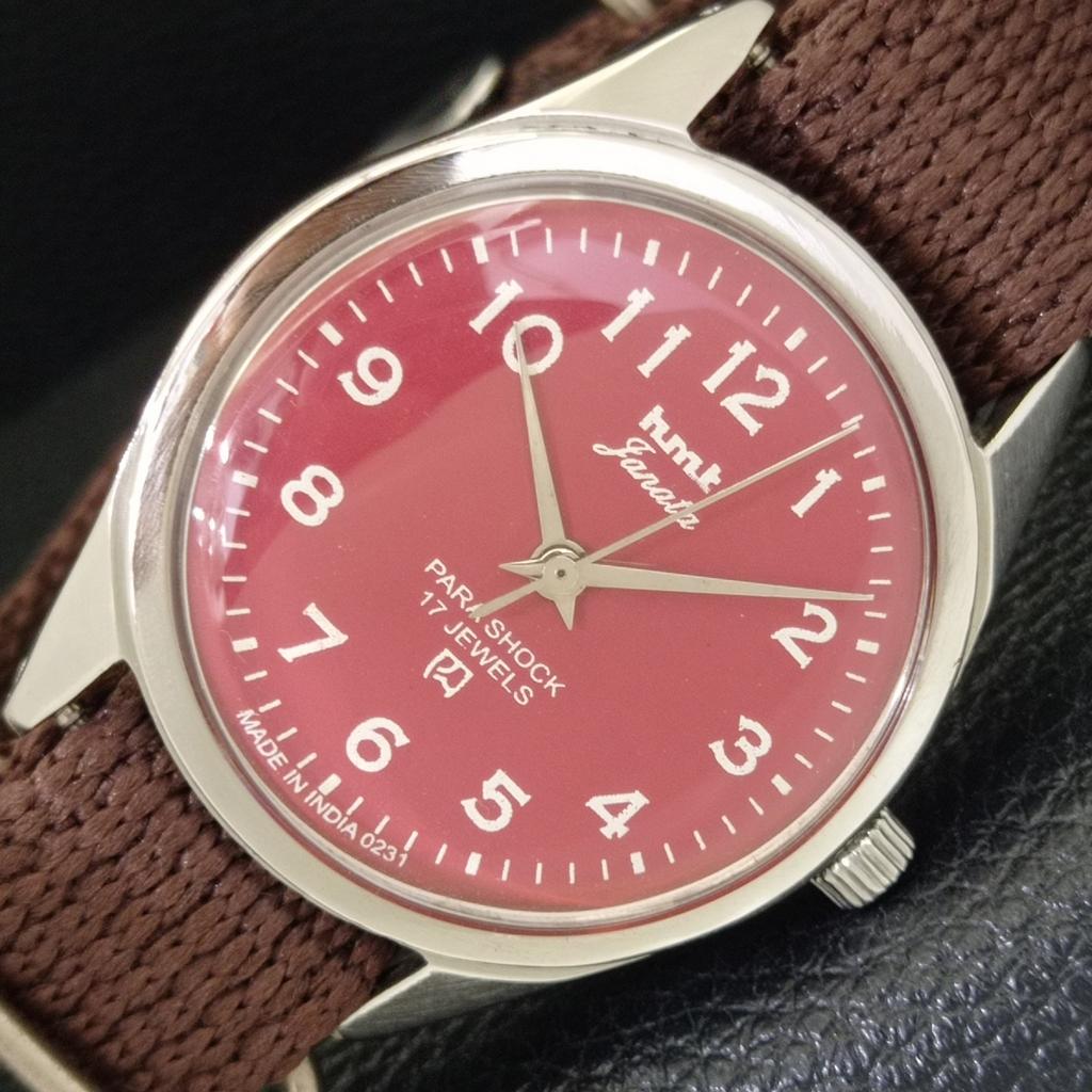 

ВИНТАЖНЫЕ ЧАСЫ С РУЧНЫМ ЗАВОДОМ HMT JANATA ИНДИЙСКИЕ МУЖСКИЕ ЧАСЫ С ЦИФЕРБЛАТОМ КРАСНОГО ЦВЕТА a700067-5 R201-a700067