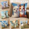 Classic Alpaca Cushion Cover Soft Plush Fabric DoubleSided Printed Cushion Covers for All Seasons Home Decor