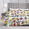 Pokemoned Anime Cartoon Flannel Blanket  Awesome Throw Blankets for  Sofa Bedding Lounge 150*125cm Bedspread,