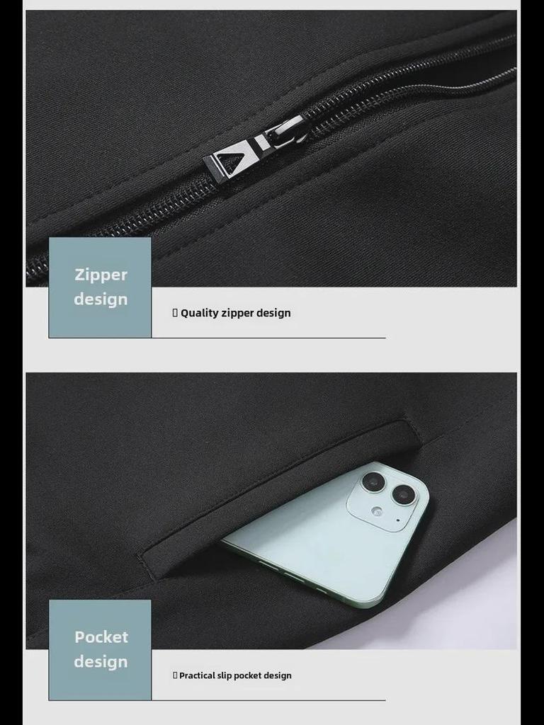 Férfi hétköznapi háromcsíkos állógalléros pulóverdzseki