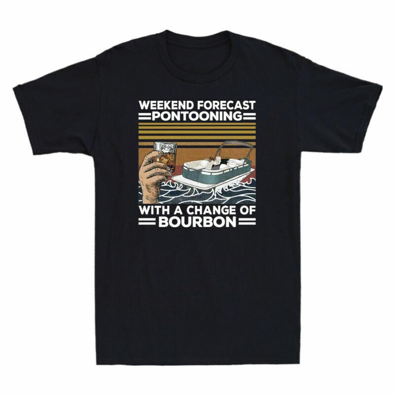 Change Of Bourbon A Forecast Pontooning Retro Glass Weekend With Boat Unisexs Tee S