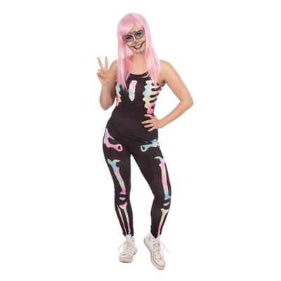Womens/Ladies Halloween Skeleton Jumpsuit