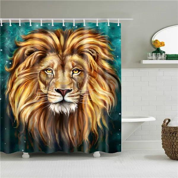 Animals Elephant Shark Killer Whale Octopus Deer Horse Lion Shower Curtains Bathroom Waterproof Polyester Curtain Bath