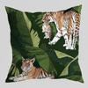 Tropical Green Tiger Pattern Double-sided Printed pillow cover Short plush Suitable living rooms sofas throw cushion cover