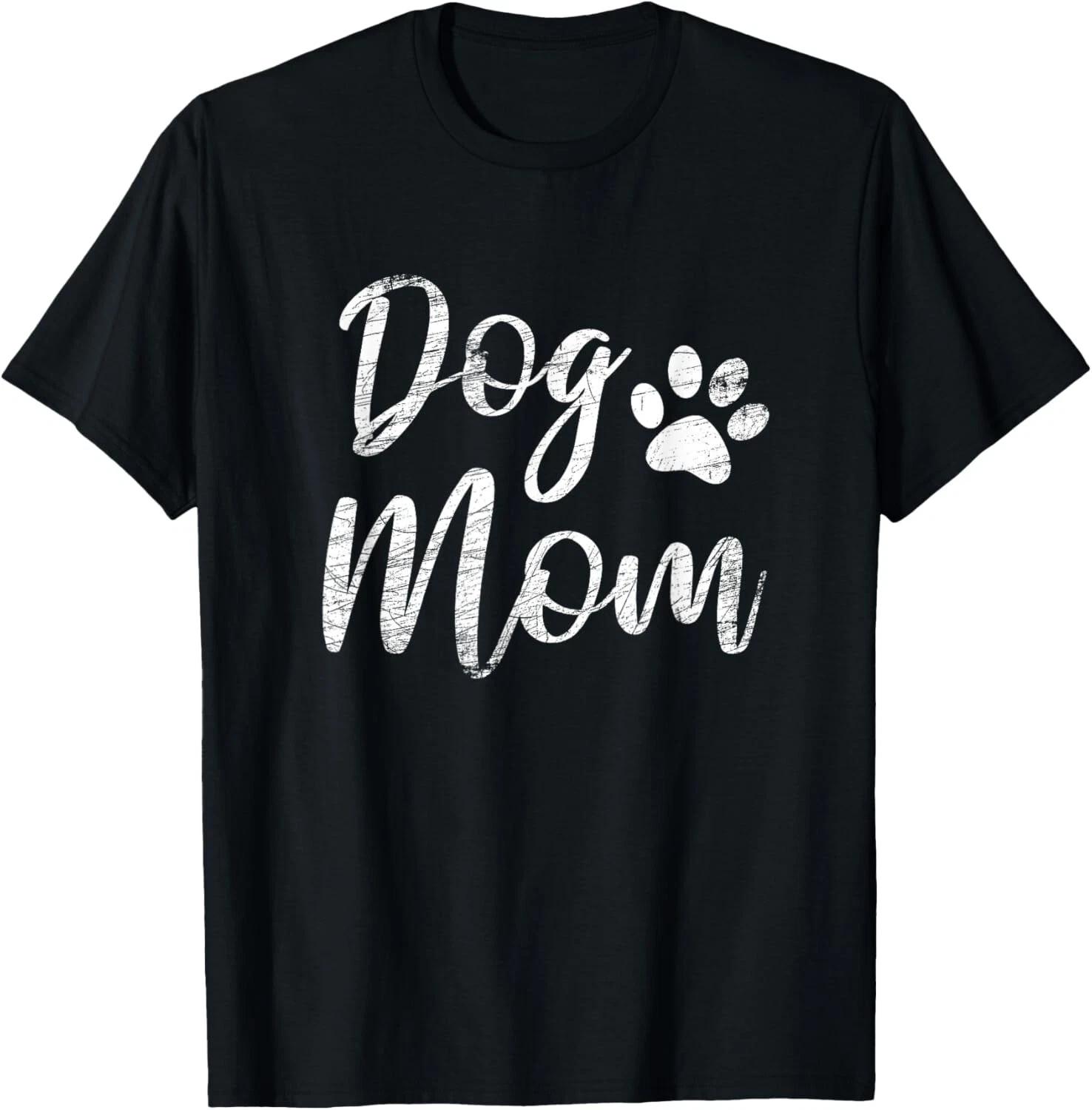 Funny Dog Mom Vintage Worn Design - Funny Dog Paw Gift Unisex T-Shirt S