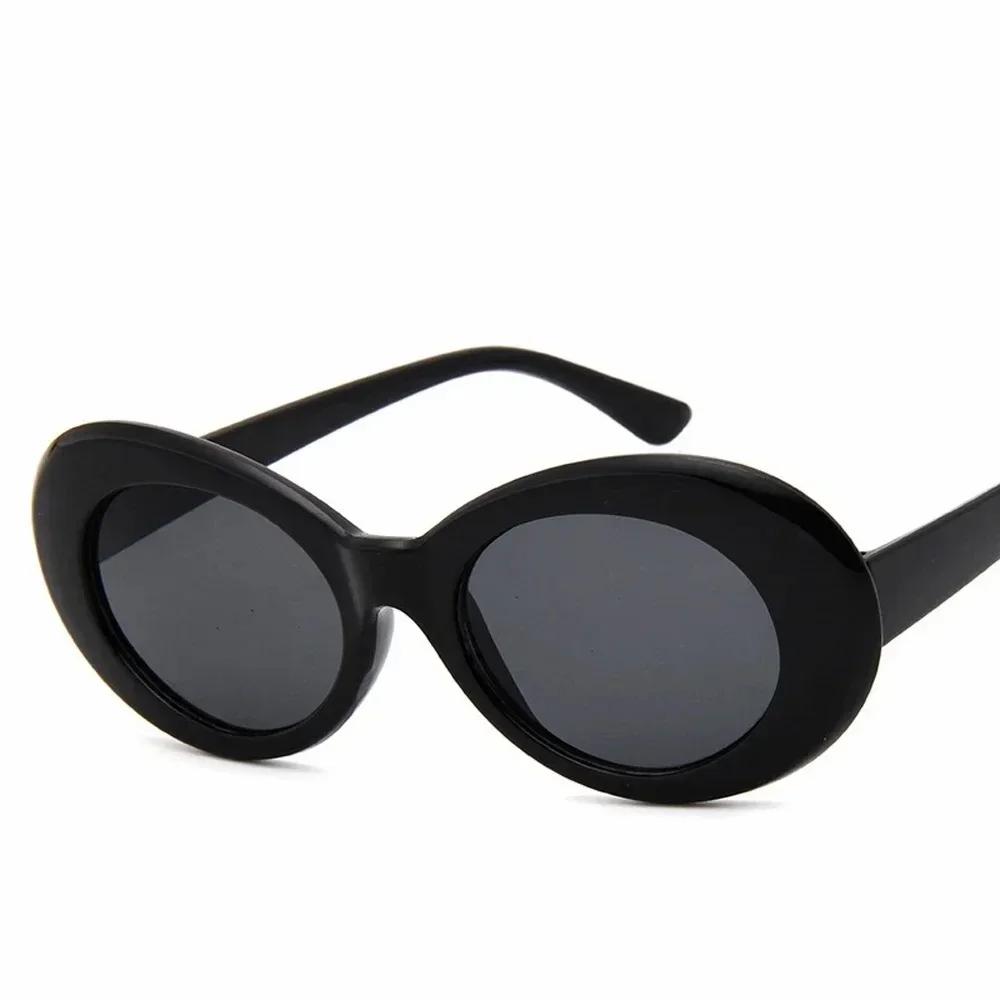 Goggle Glasses Oval Sunglasses Ladies TrendyVintage Retro Sunglasses Women's White Black Eyewear UV400 Gafas De Sol