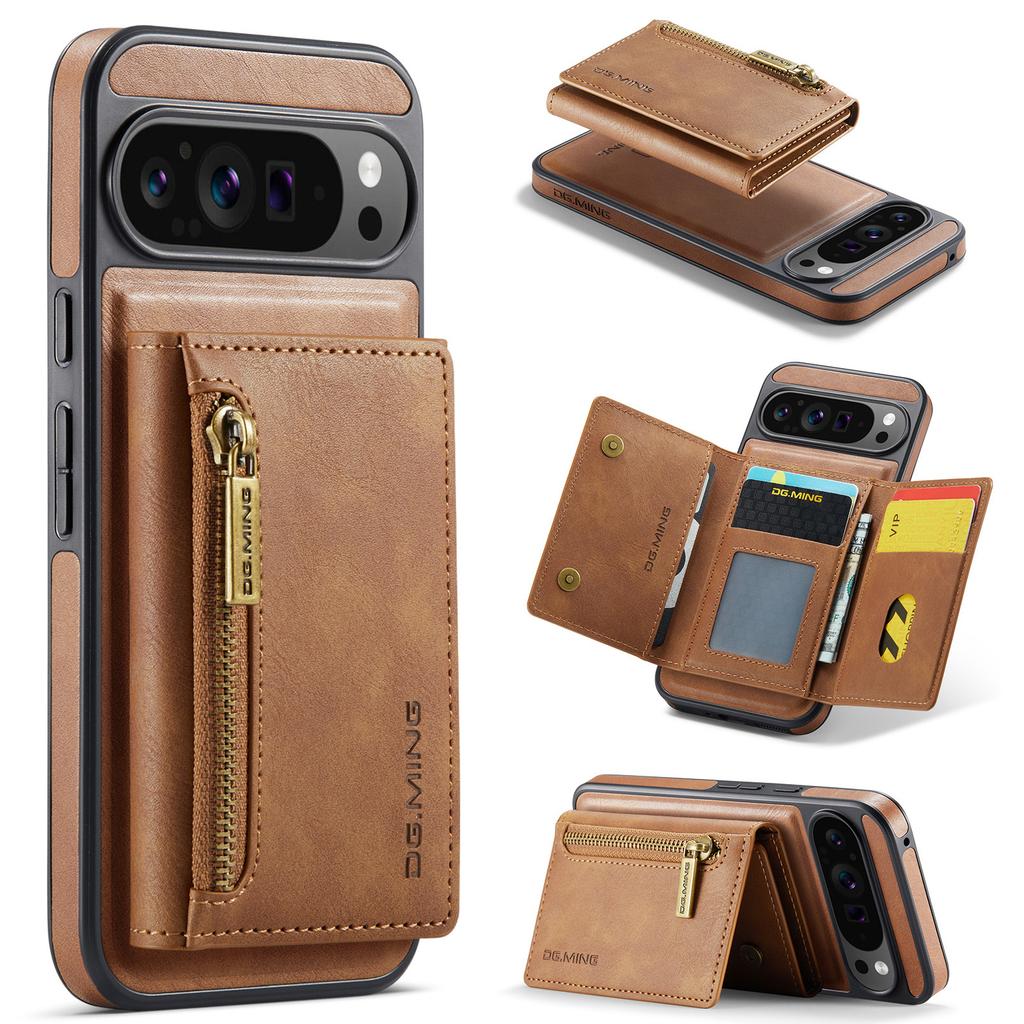 DG.MING M5 Series For Google Pixel 9 Pro XL Case Detachable Magnetic Leather Phone Cover with Card Slots