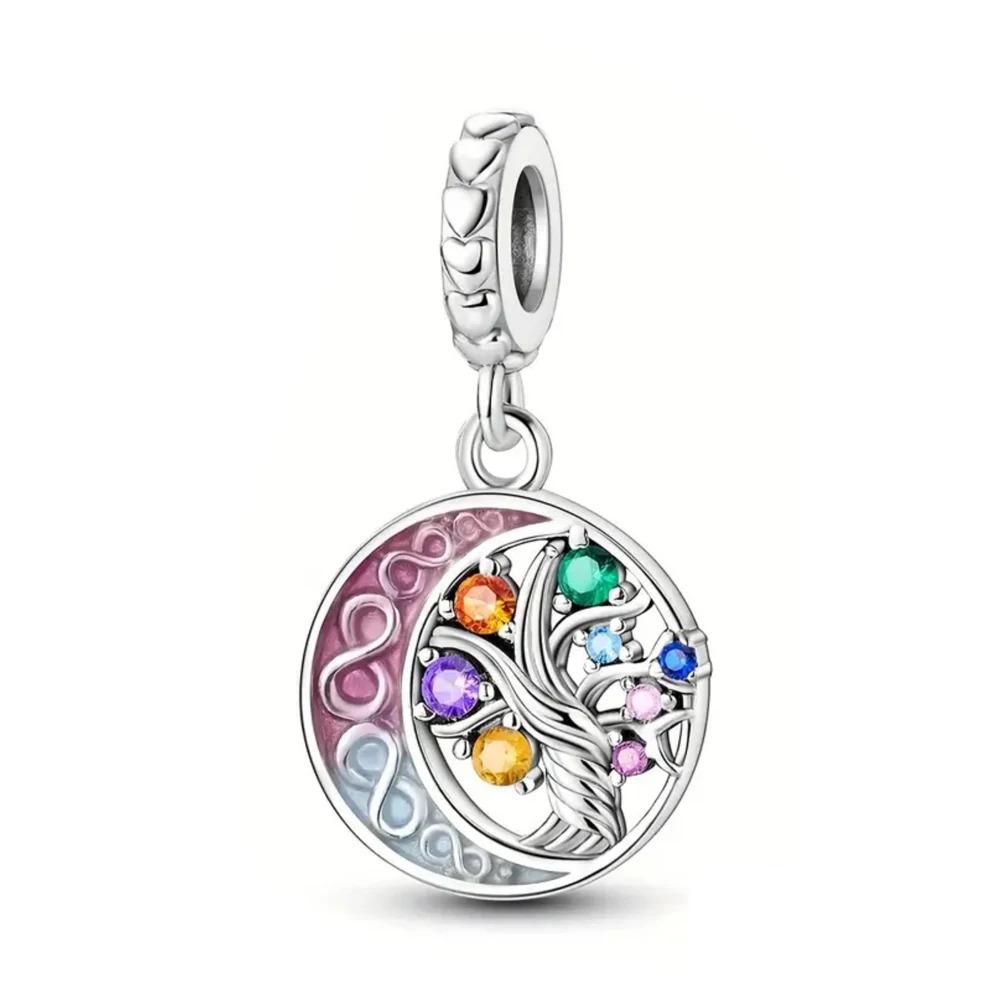 925 Silver Charm Family Tree Sunflower House Pendant DIY Bracelet Jewelry Gift for Women Fashion Trendy