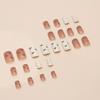 24 Pcs Love Nail Art Advanced Nail Patch French Wearable Nail Removable Nail Patch Short Ballet Nail T-Nail